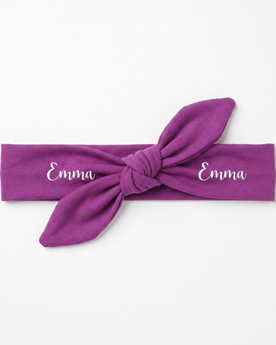 Personalized Knotted Headband in Violet
