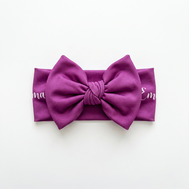 Personalized Bow Headband in Violet