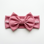 Personalized Bow Headband in Berry Pink
