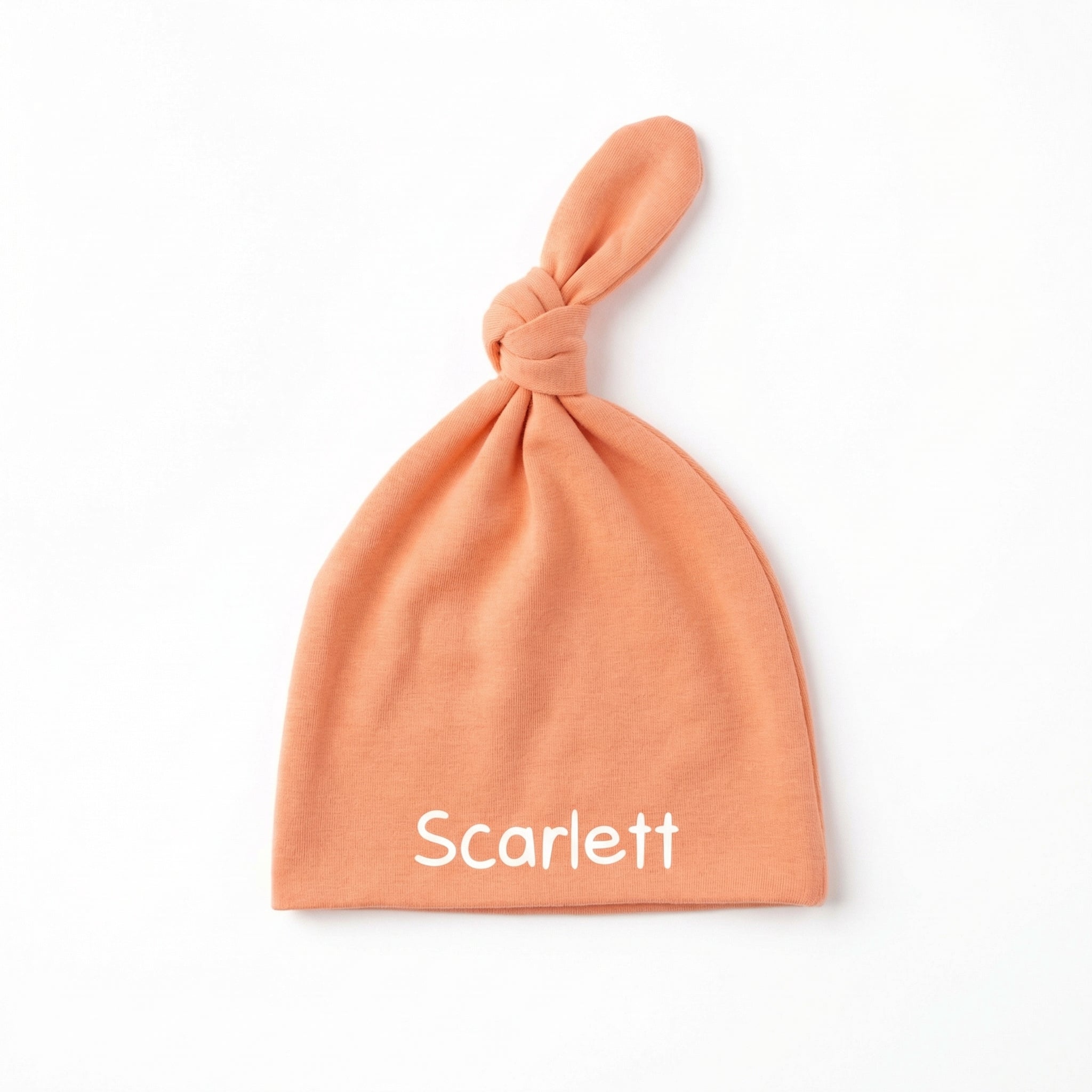 Personalized Knotted Hat in Carrot