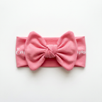 Personalized Bow Headband in Rose Pink