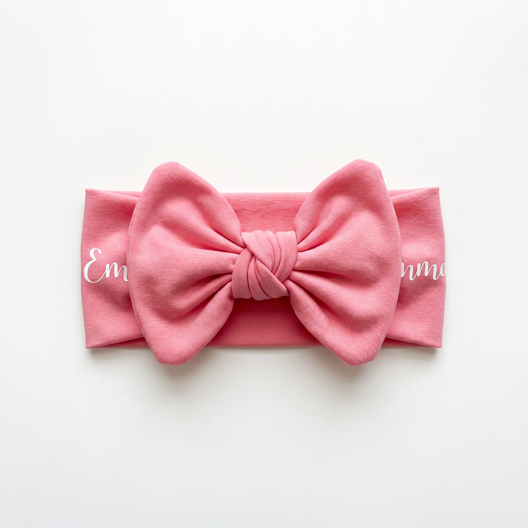 Personalized Bow Headband in Rose Pink