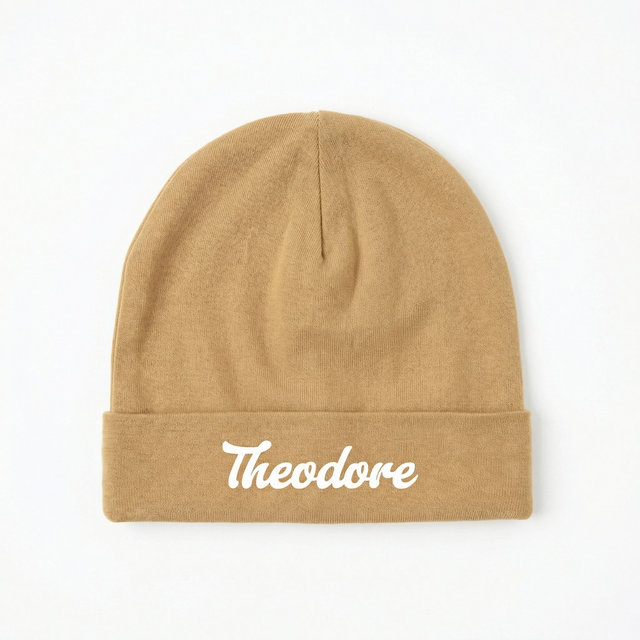 Personalized Beanie in Coffee