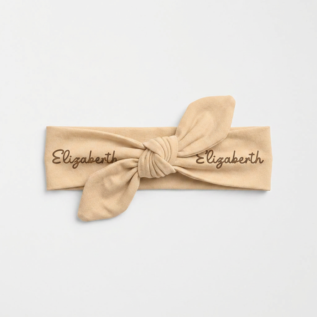 Personalized Knotted Headband in Vanilla