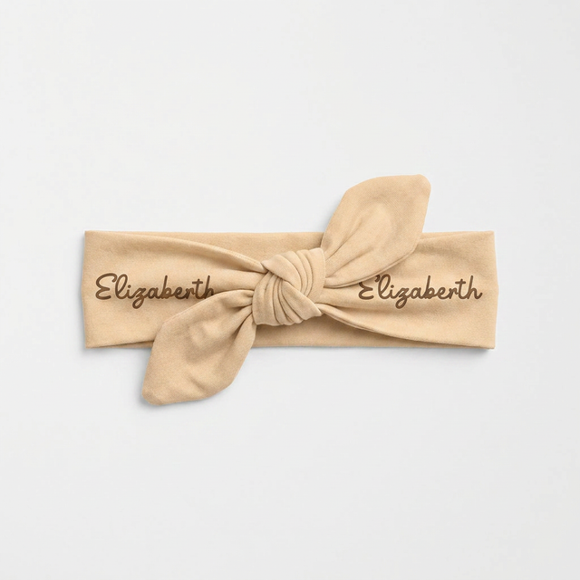 Personalized Knotted Headband in Vanilla