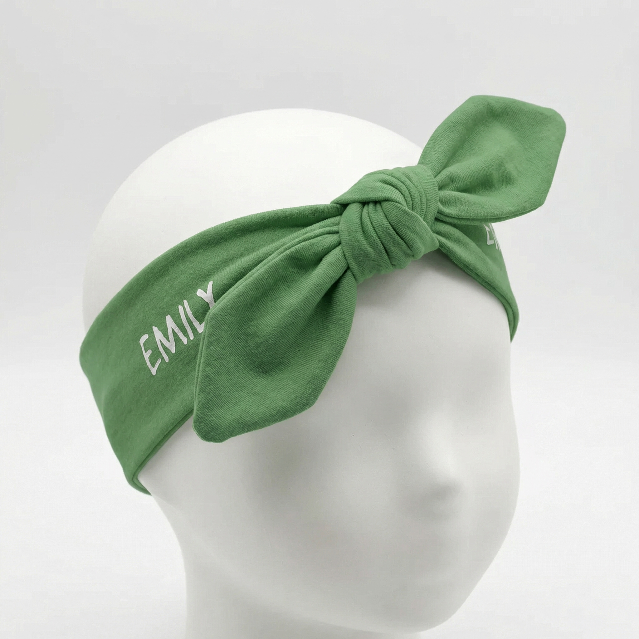 Personalized Knotted Headband in Emerald Green