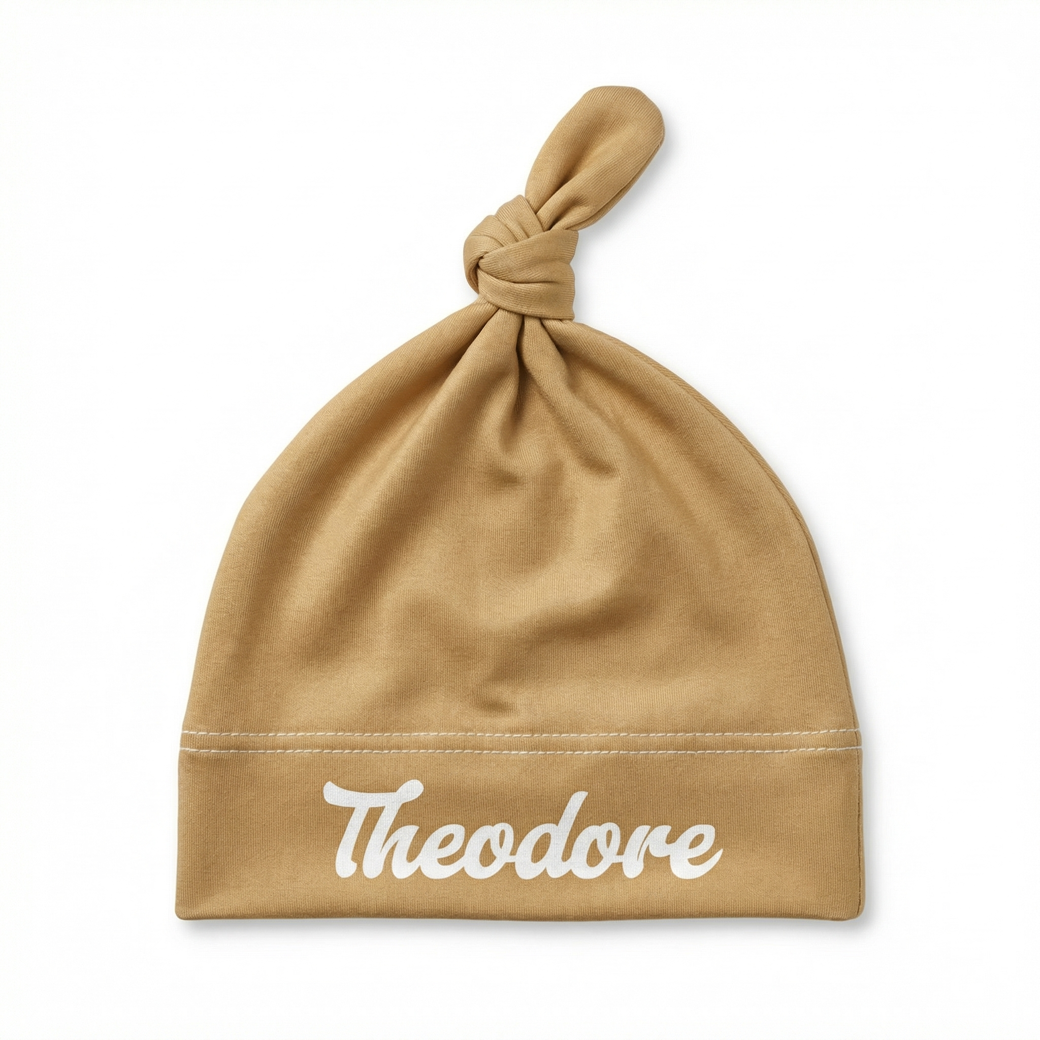 Personalized Knotted Hat in Coffee