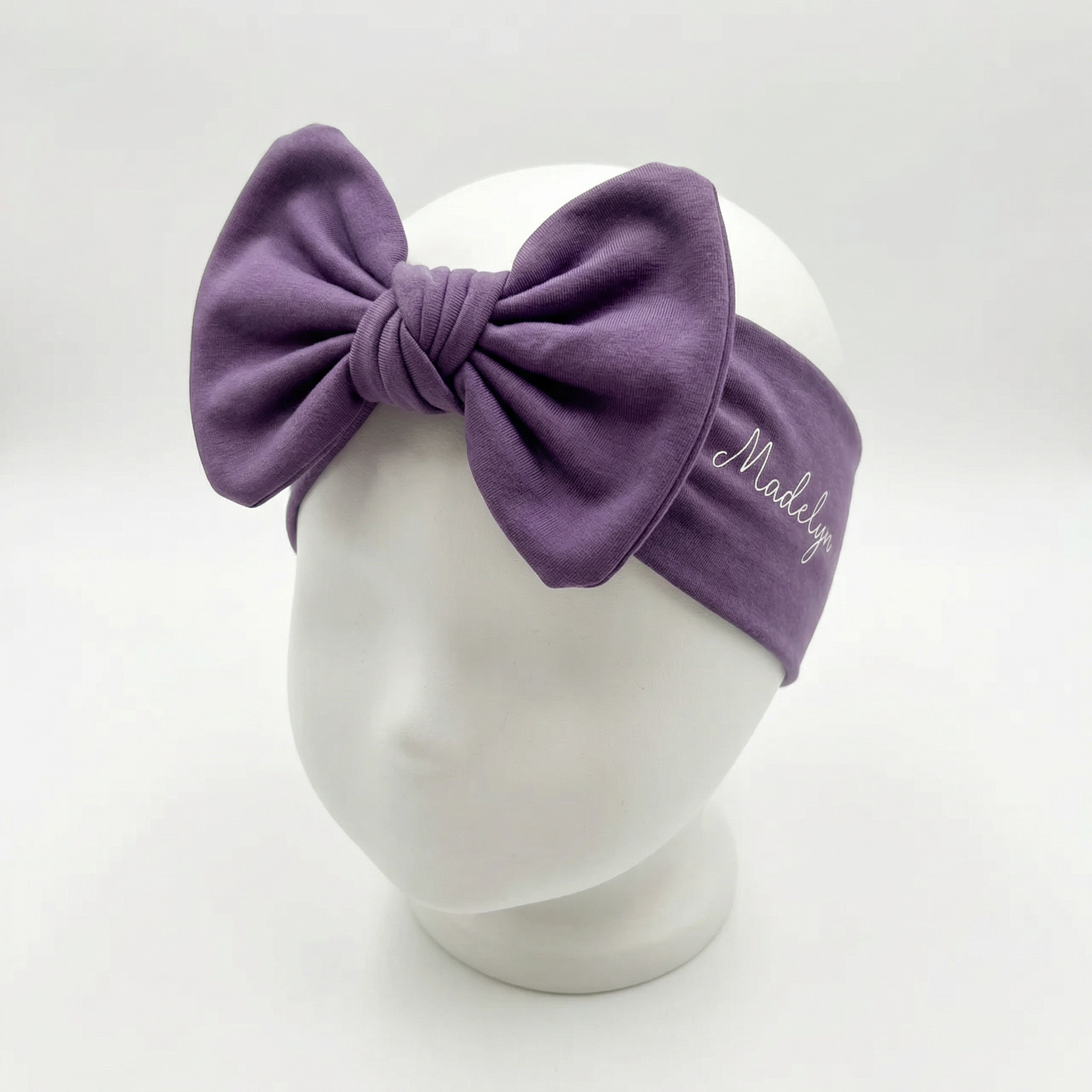 Personalized Bow Headband in Purple