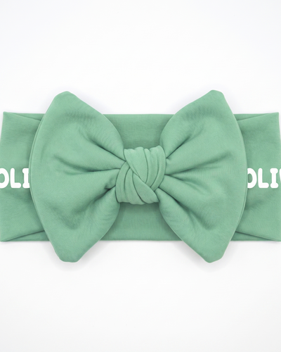 Personalized Bow Headband in Coastal Aqua