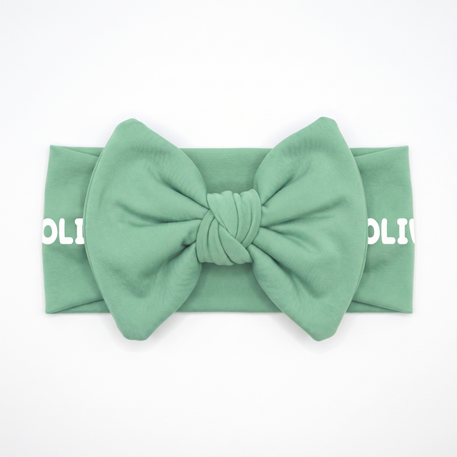 Personalized Bow Headband in Coastal Aqua