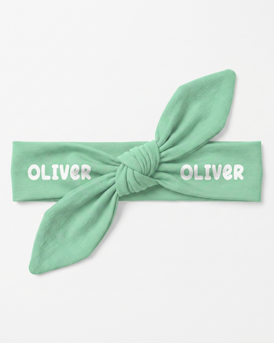 Personalized Knotted Headband in Coastal Aqua