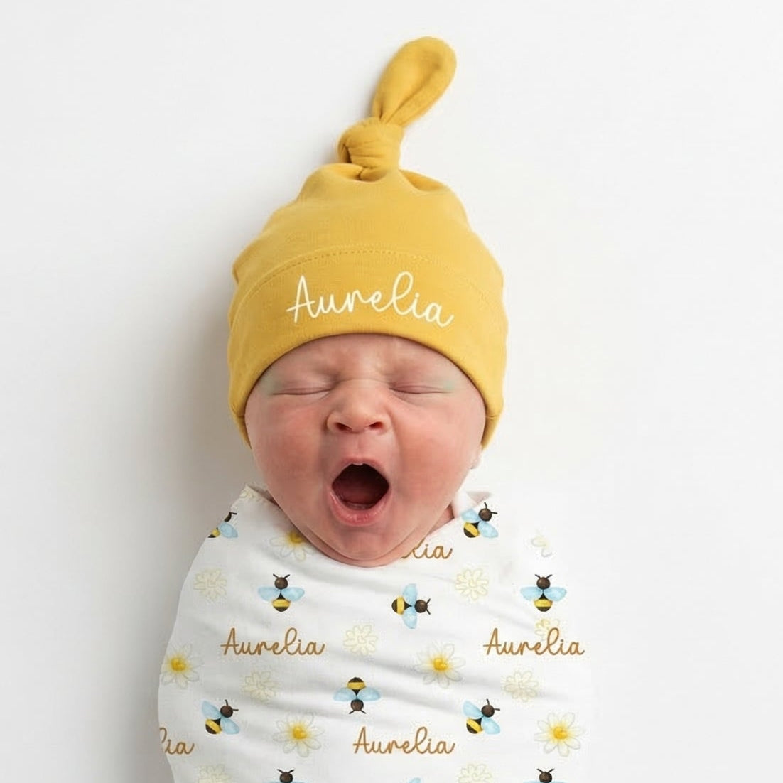 Personalized Knotted Hat in Honey