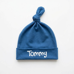 Personalized Knotted Hat in Ocean Blue