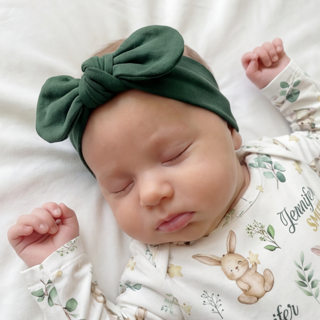 Personalized Knotted Headband in Evergreen