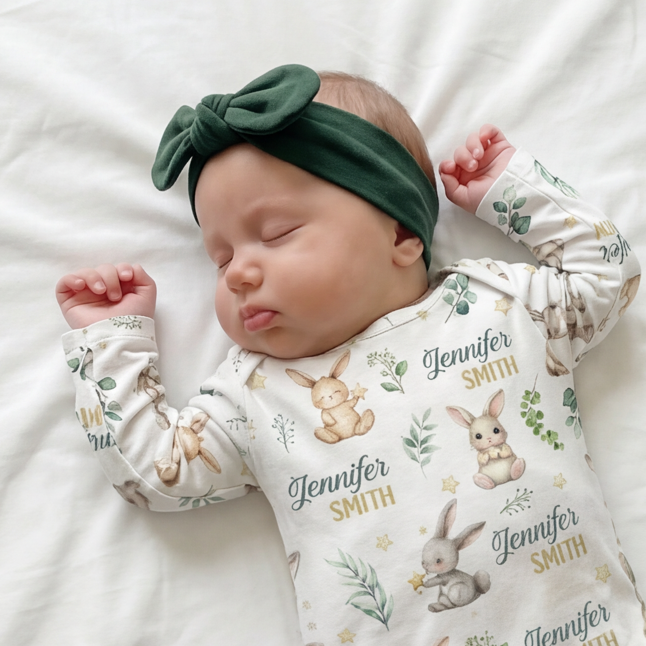 Personalized Knotted Headband in Evergreen