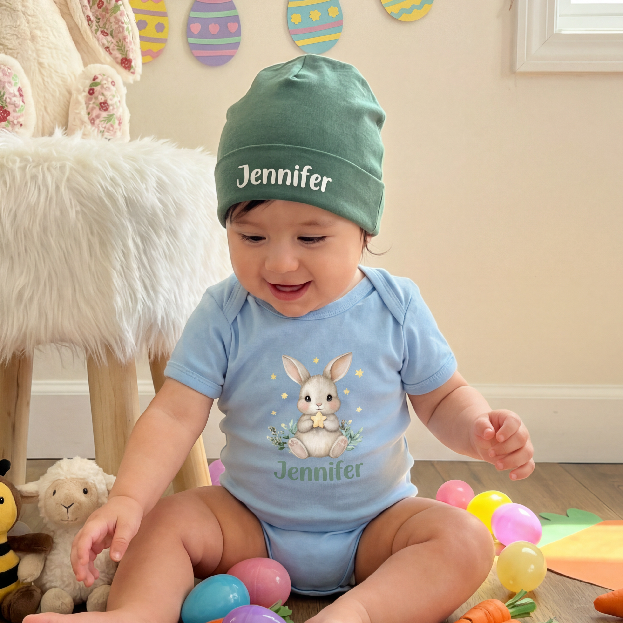 Personalized Beanie in Evergreen