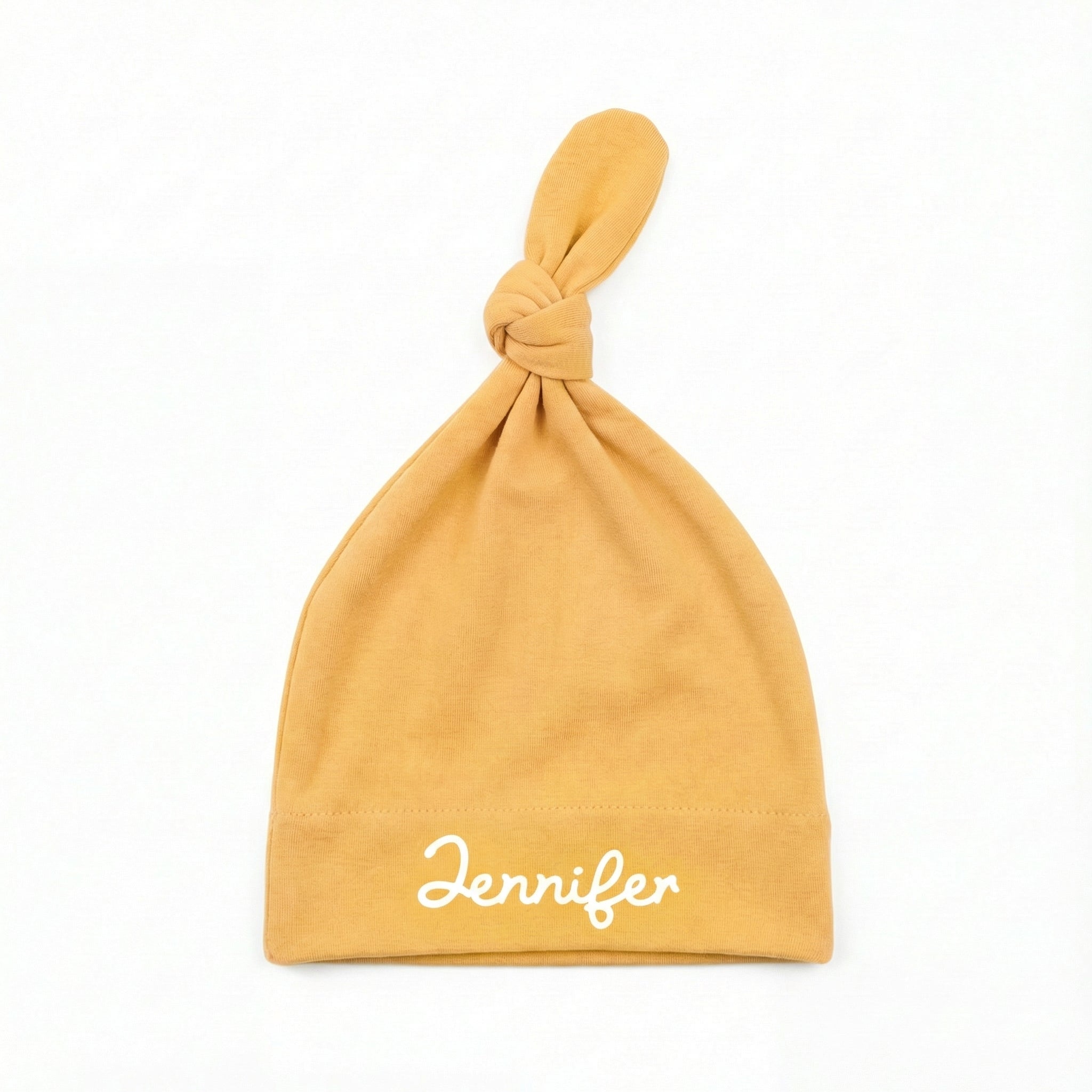 Personalized Knotted Hat in Lemon