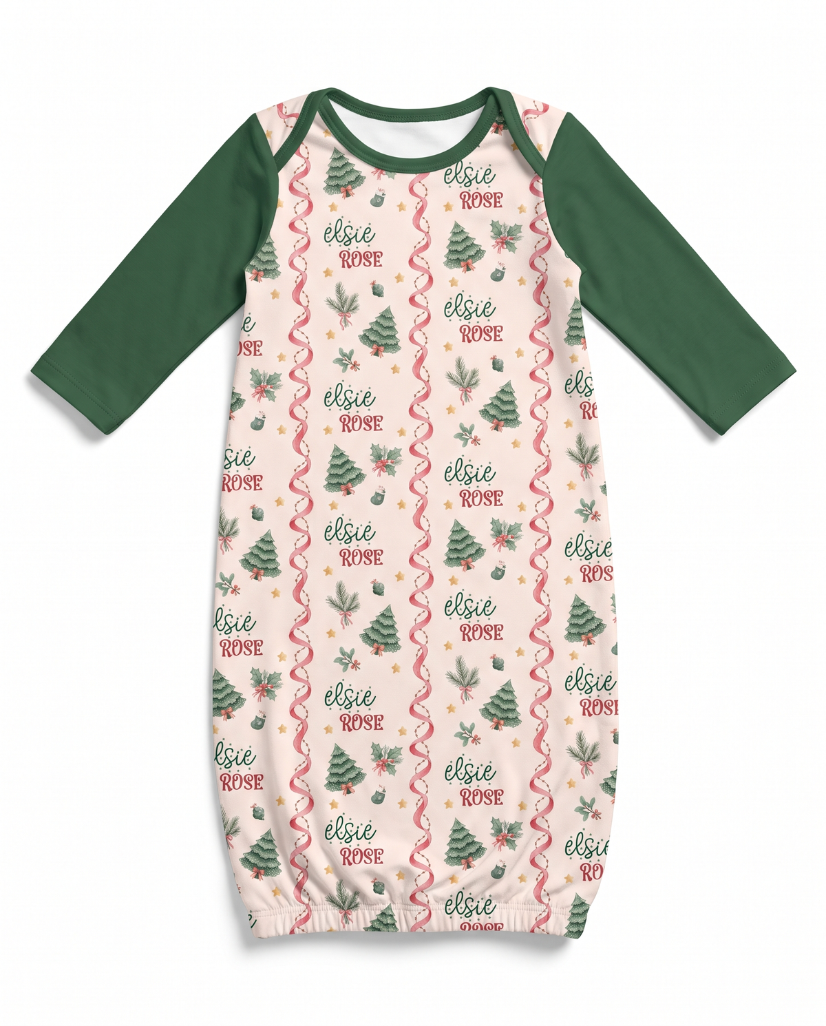 Sweetly Trimmed baby sleep gown on a white background