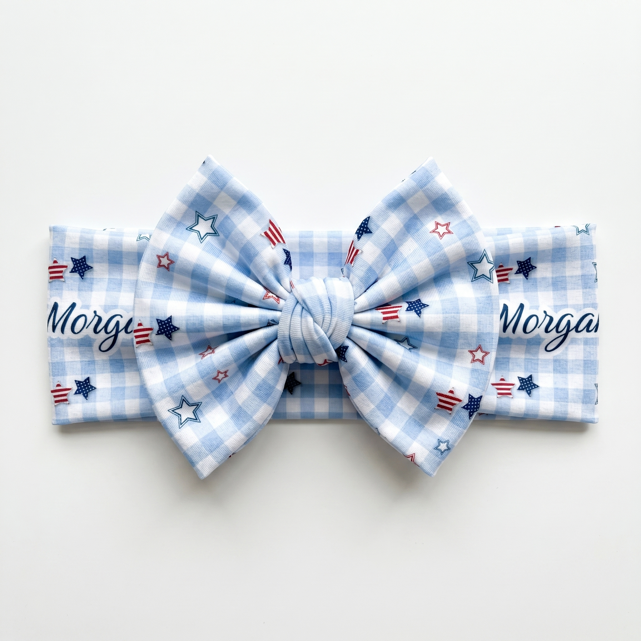 Personalized Bow Headband in Star-Spangled Sky