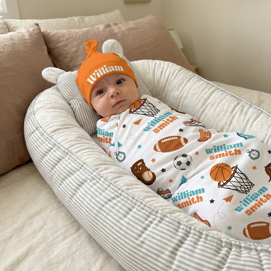 Personalized Swaddle in Half Time