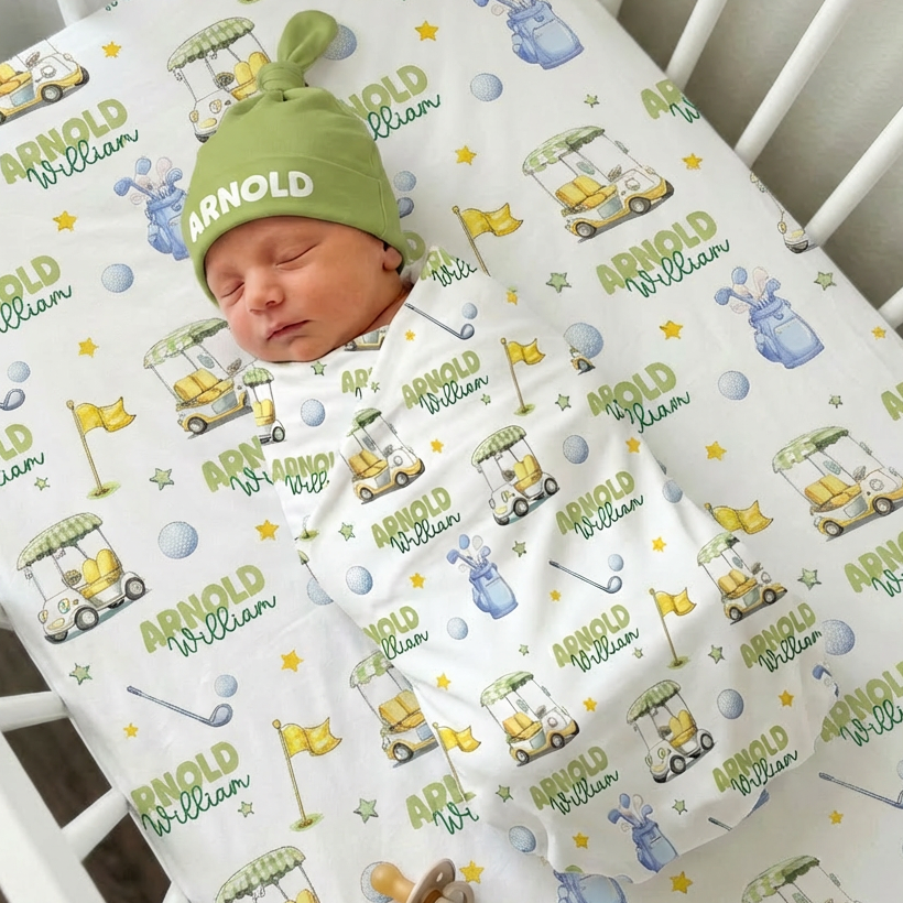 Personalized Swaddle in Country Club Cuties