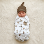 Personalized Swaddle in Woodland Animals