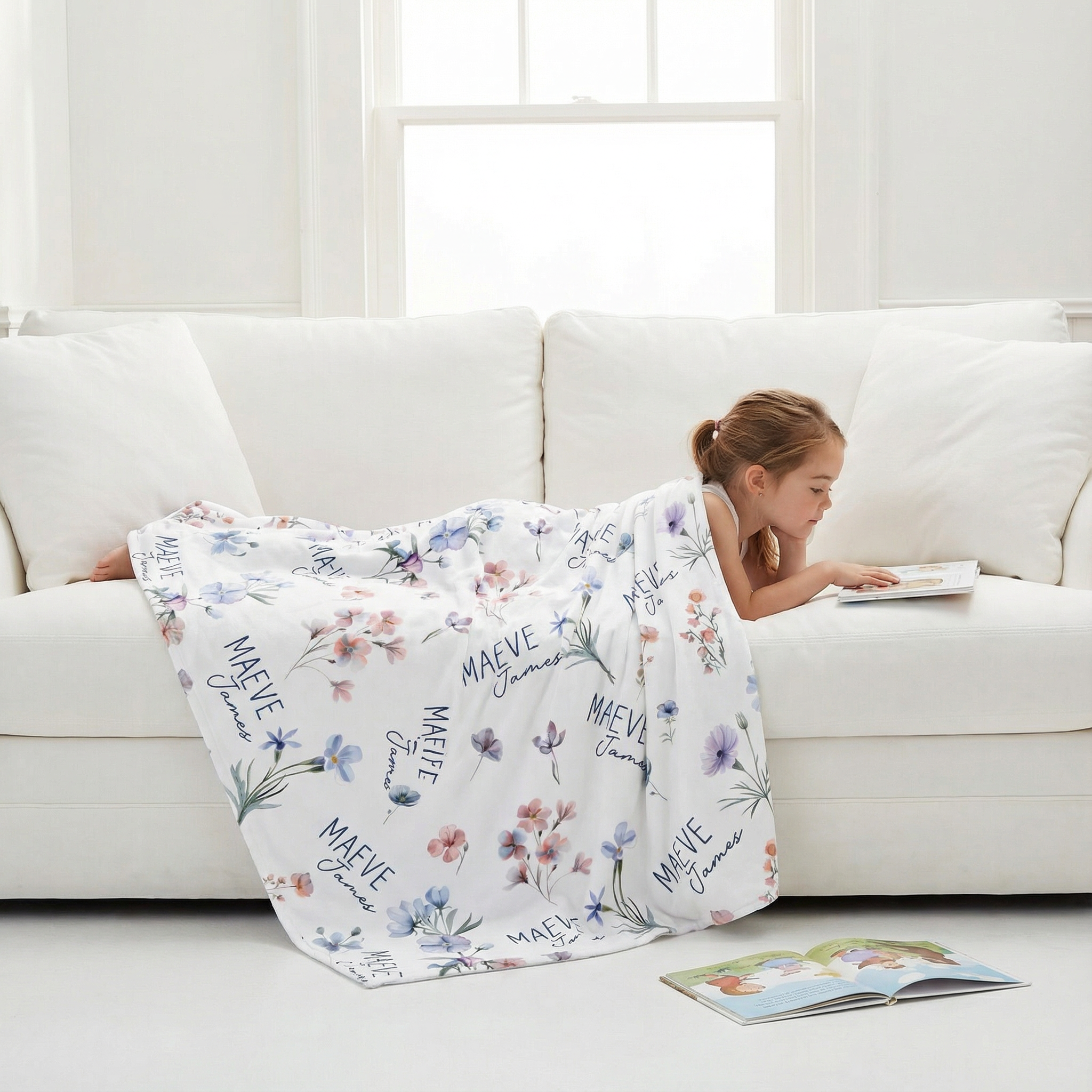 Personalized Blanket in Pretty Wildflower