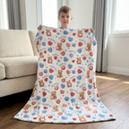 Personalized Blanket in Blue Sweet Heart