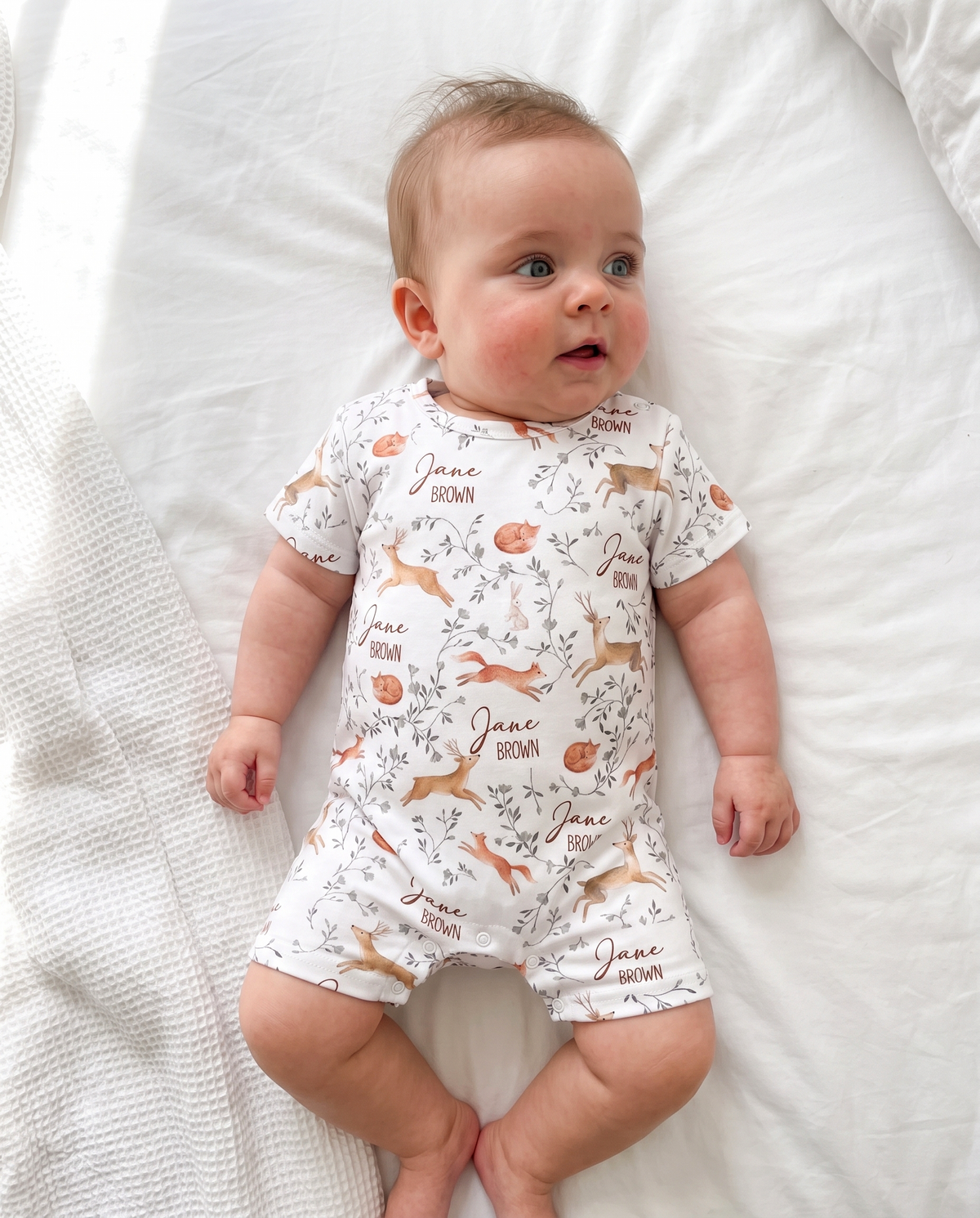 Personalized Snap Romper in Forest Besties