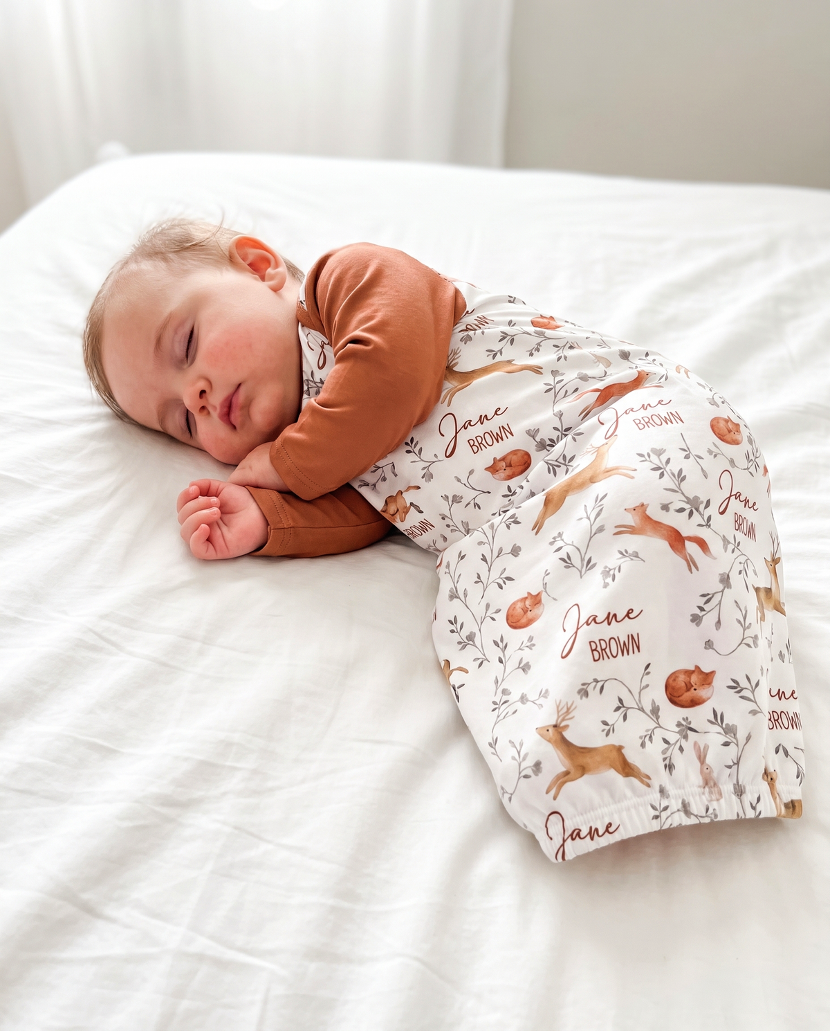 Personalized Baby Sleep Gown in Forest Besties