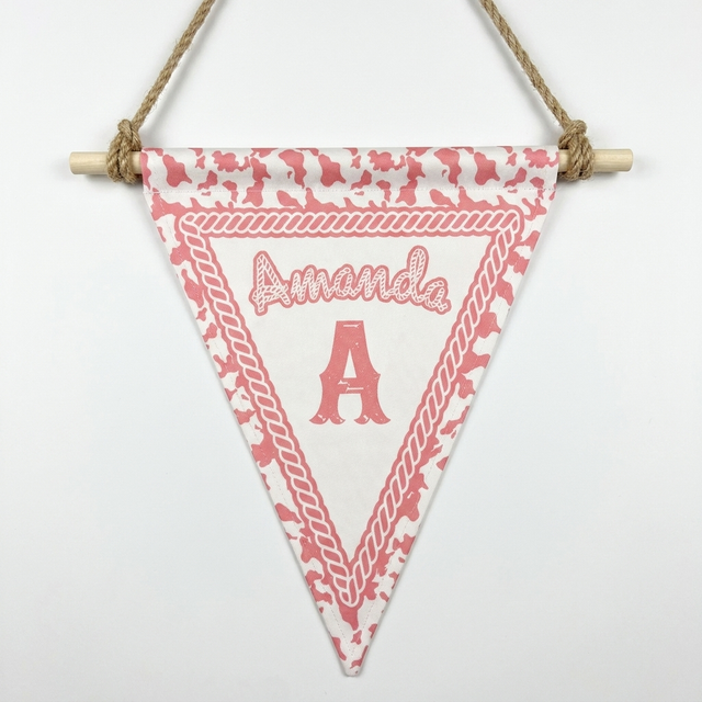 Personalized Triangle Pennants in Western Girl