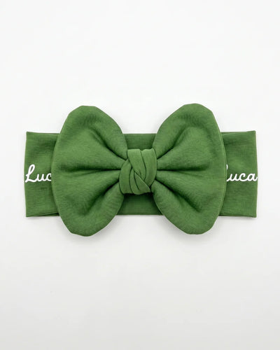 Personalized Bow Headband in Green