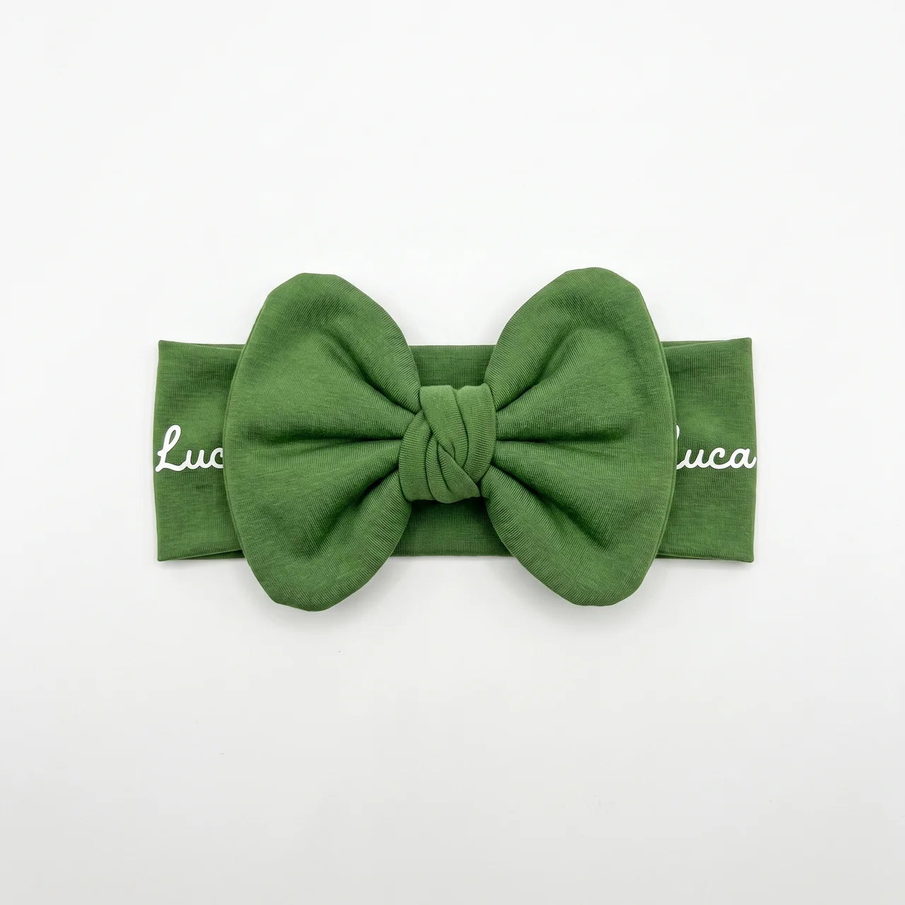 Personalized Bow Headband in Green