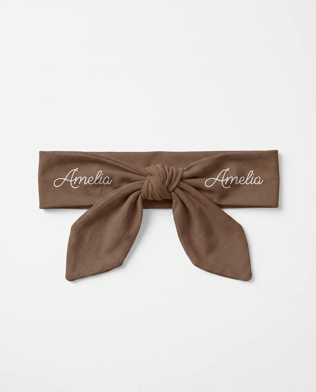 Personalized Knotted Headband in Brown