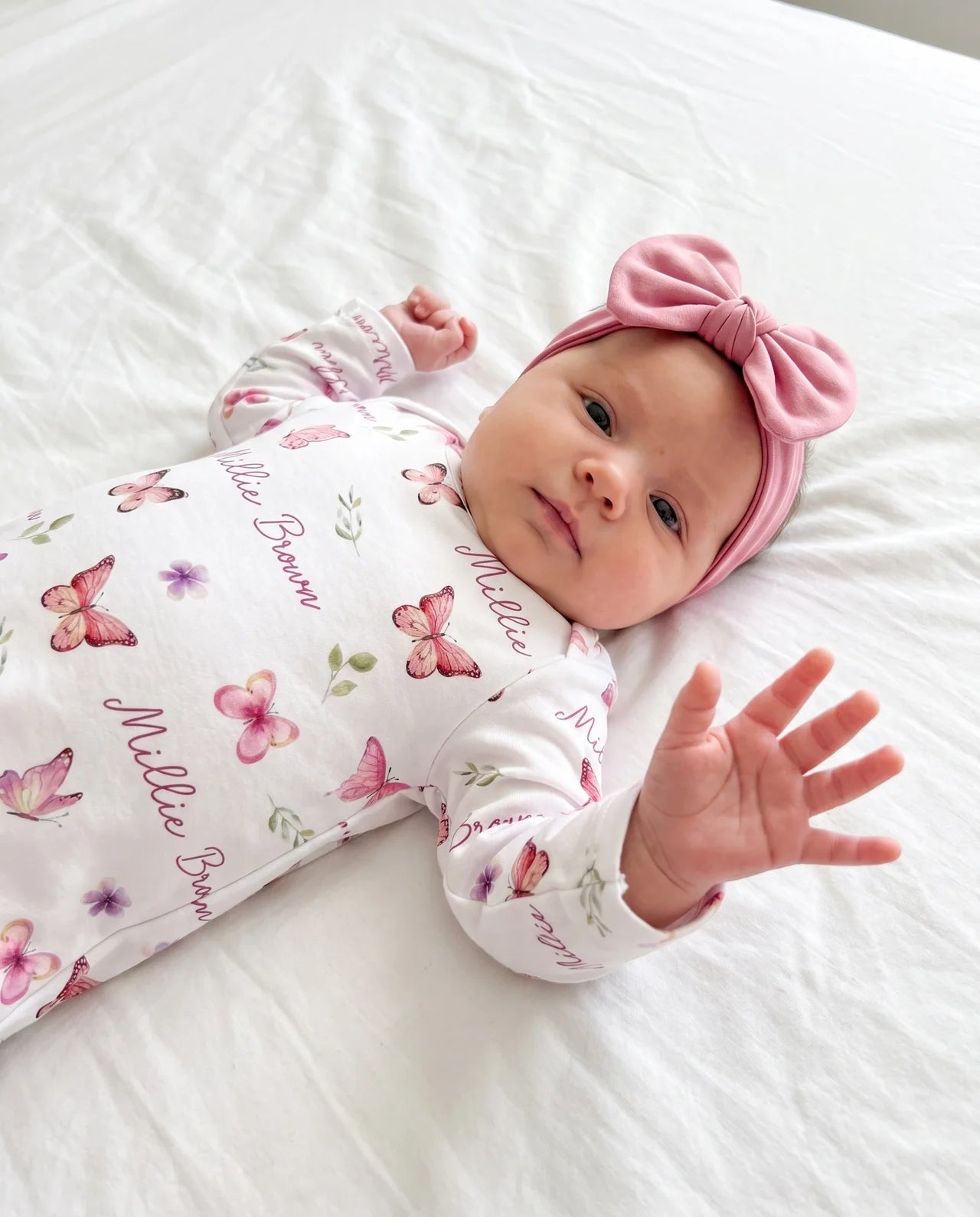 Personalized Sleep Gown in Pink Butterfly