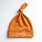 Personalized Knotted Hat in Orange