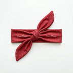 Personalized Knotted Headband in Cherry