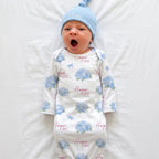 Personalized Sleep Gown in Blue Hydrangea
