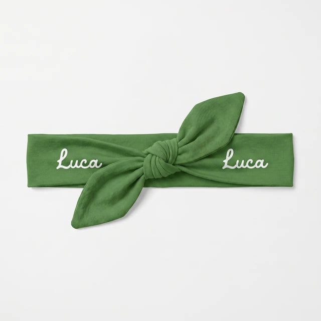 Personalized Knotted Headband in Green
