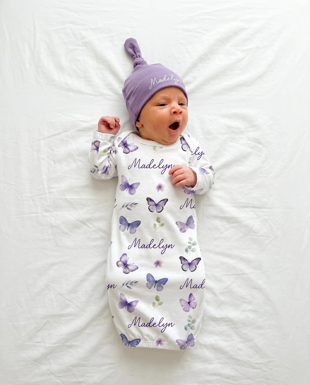 Personalized Sleep Gown in Purple Butterfly