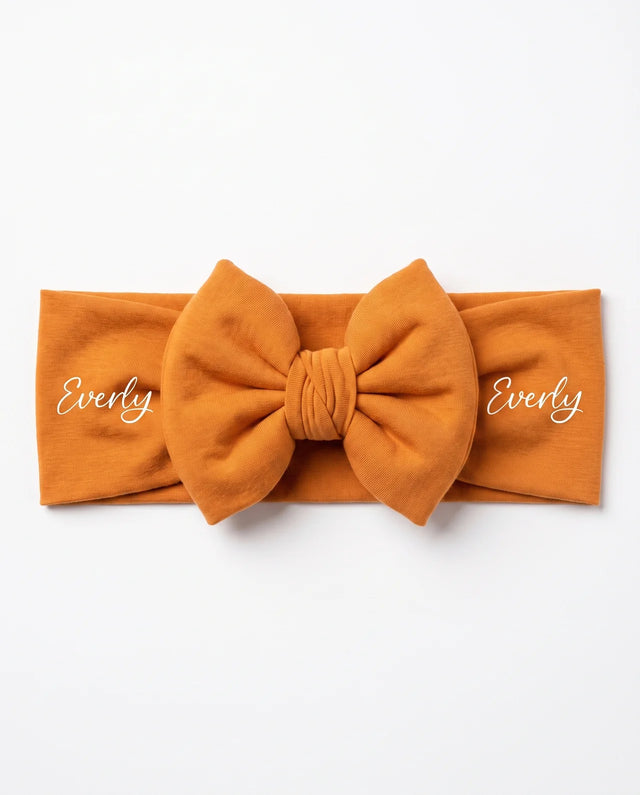 Personalized Bow Headband in Orange