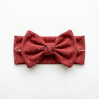Personalized Bow Headband in Cherry