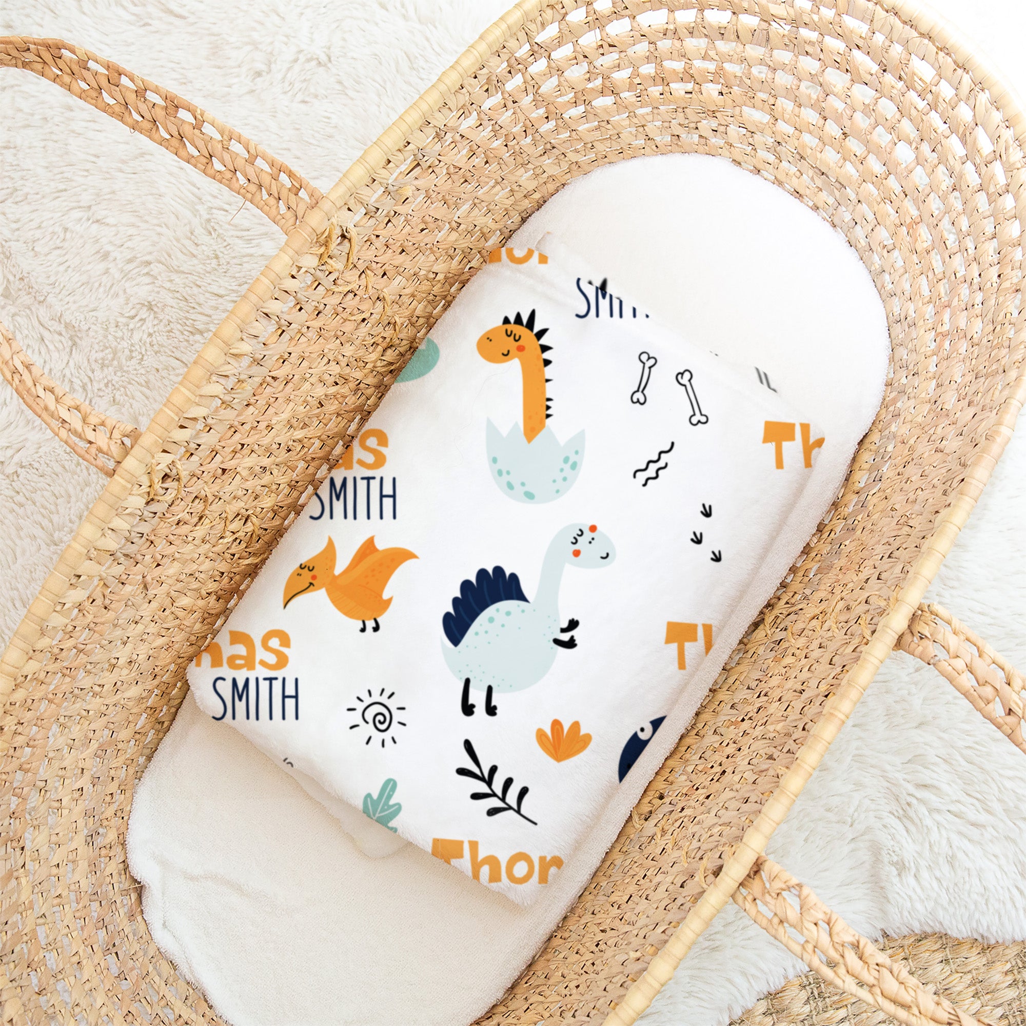 Personalized Blanket in Cute Dinosaur