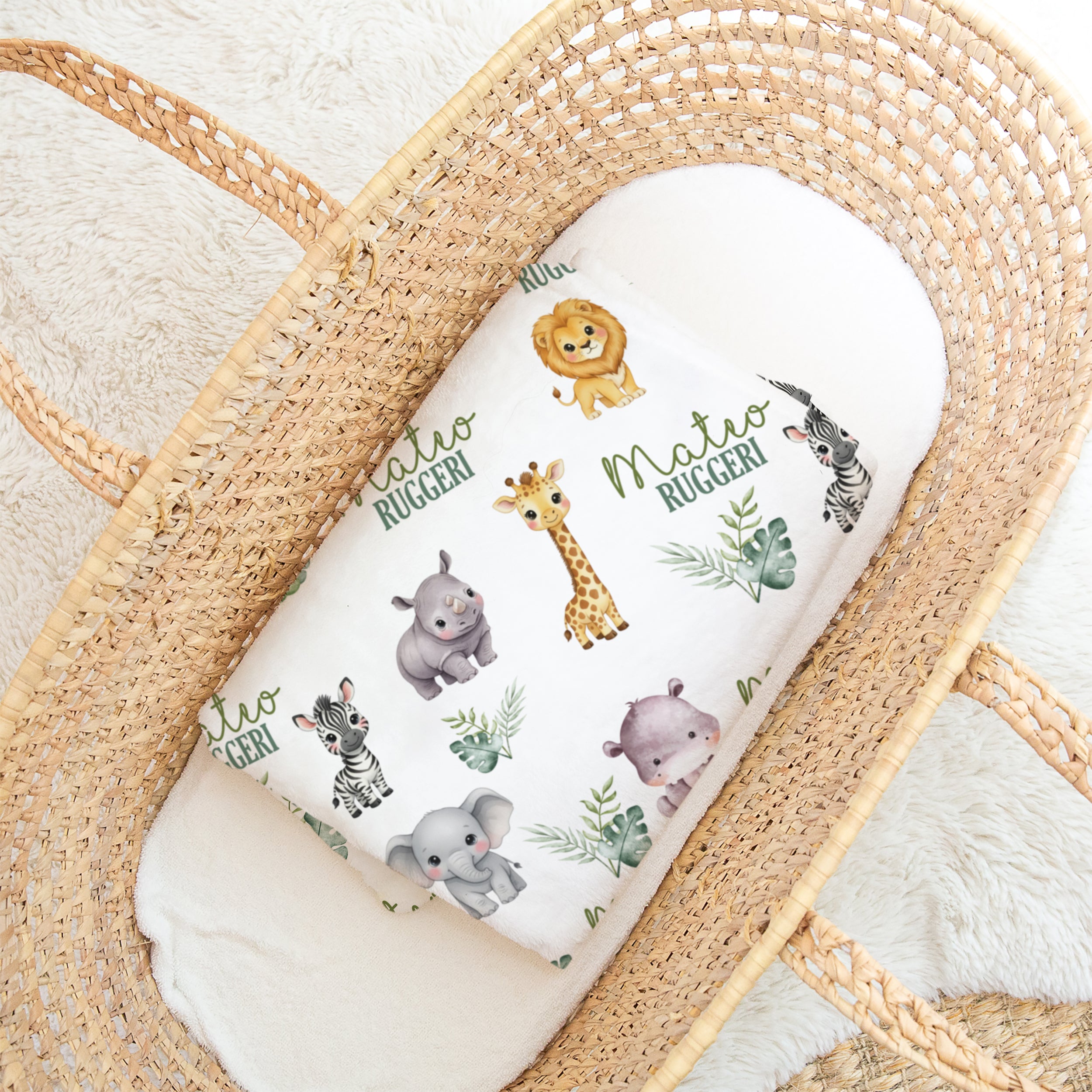 Personalized Blanket in Safari Animal