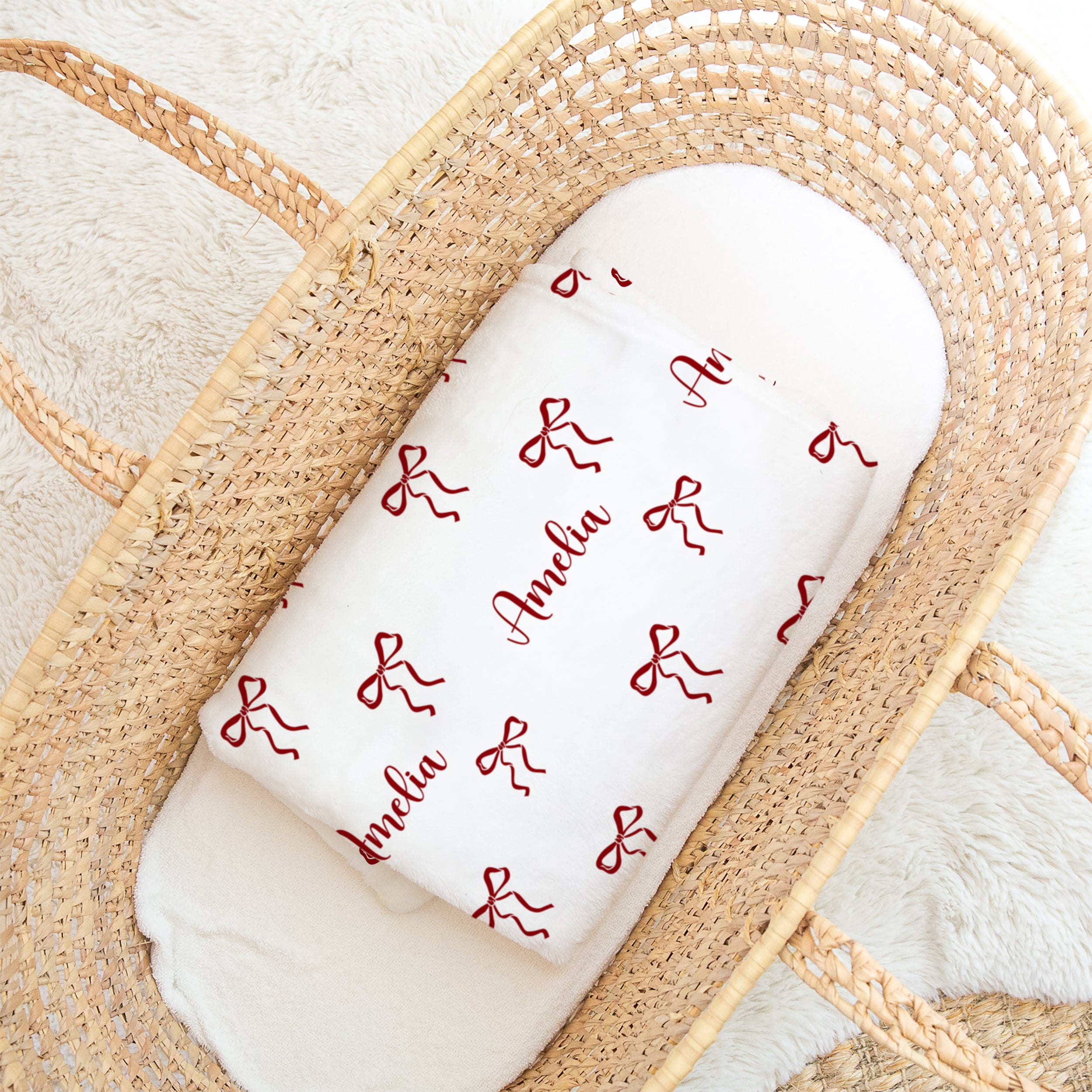 Personalized Blanket in Coquette Ribbon