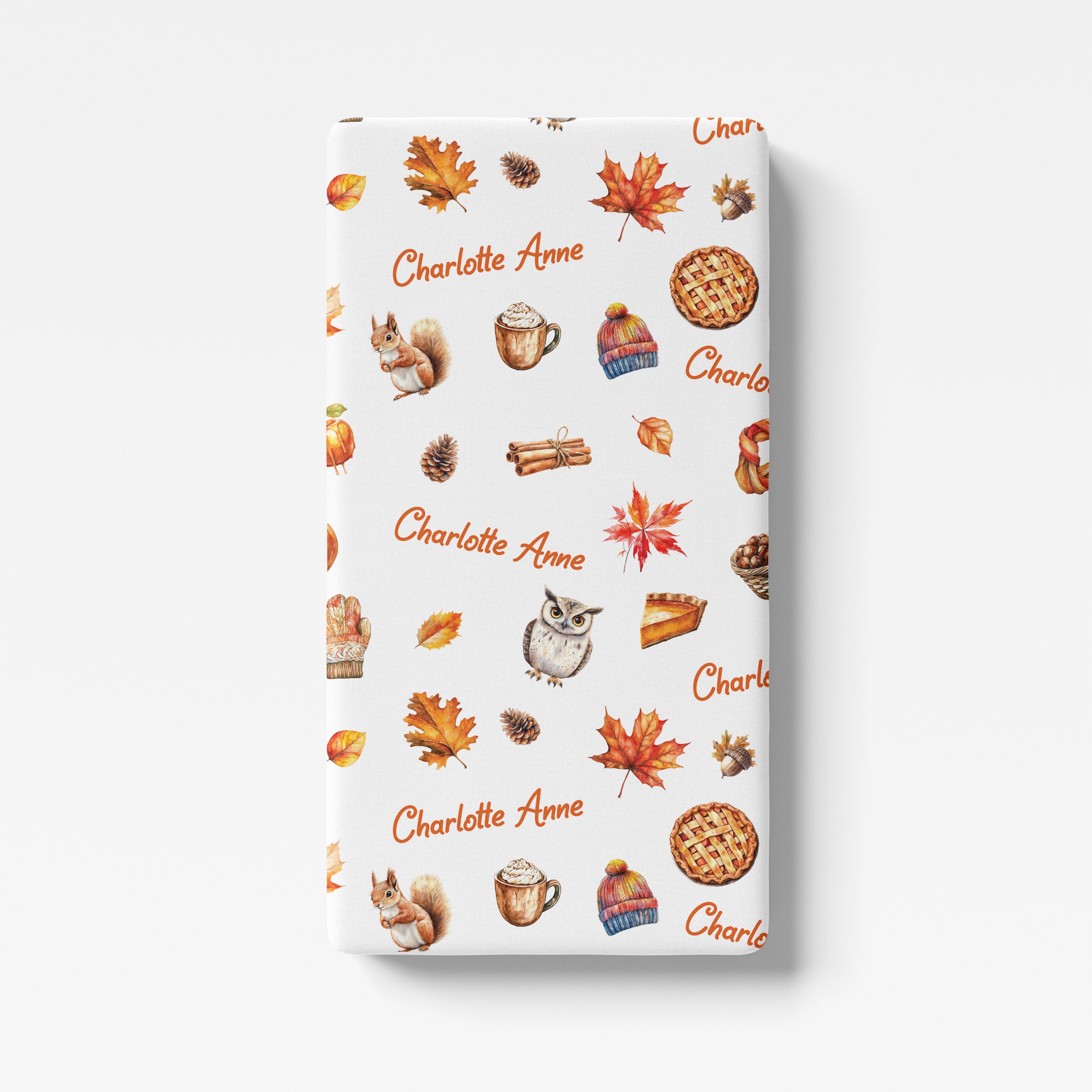 Personalized Crib Sheet in Fall Cottage