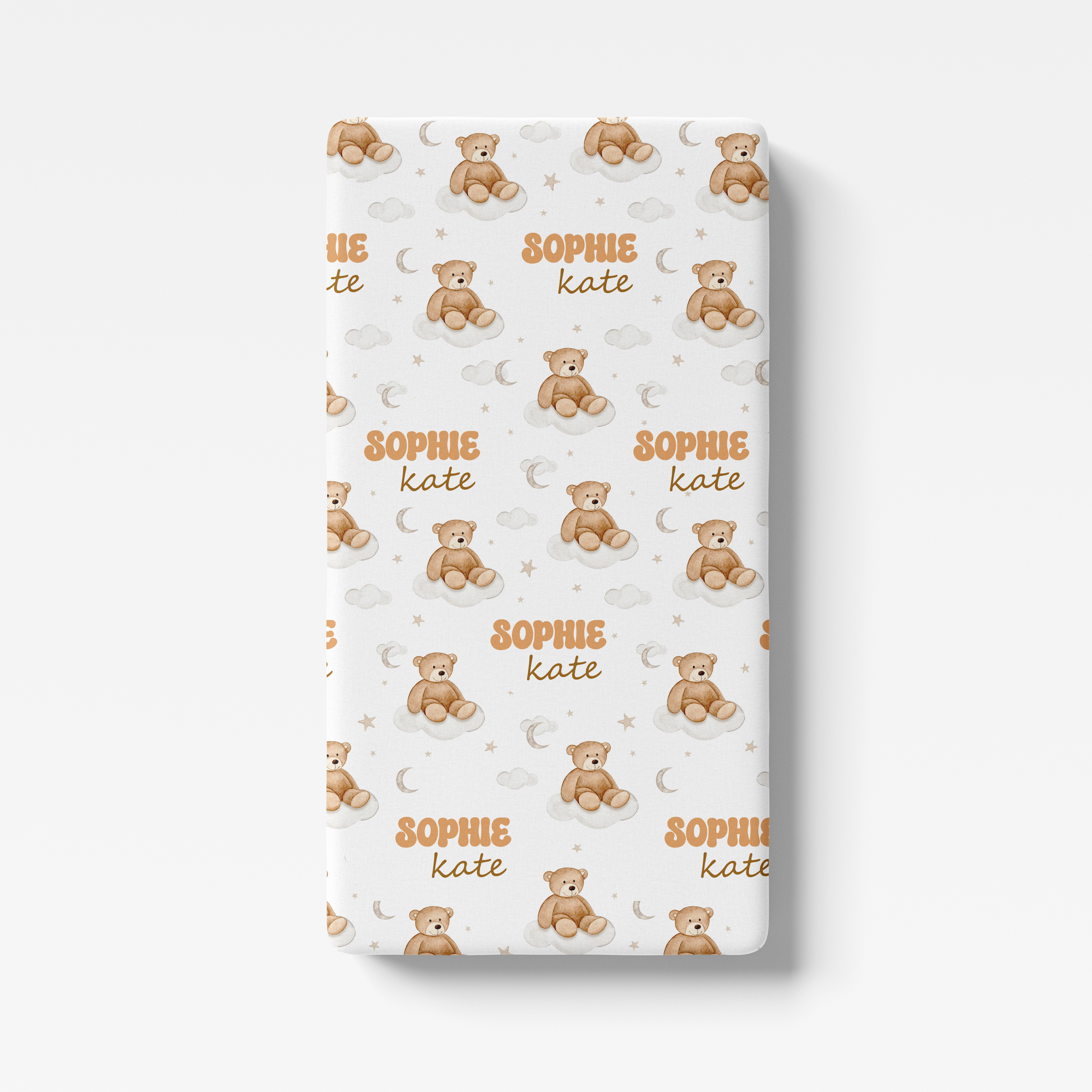 Personalized Crib Sheet in Teddy Bear
