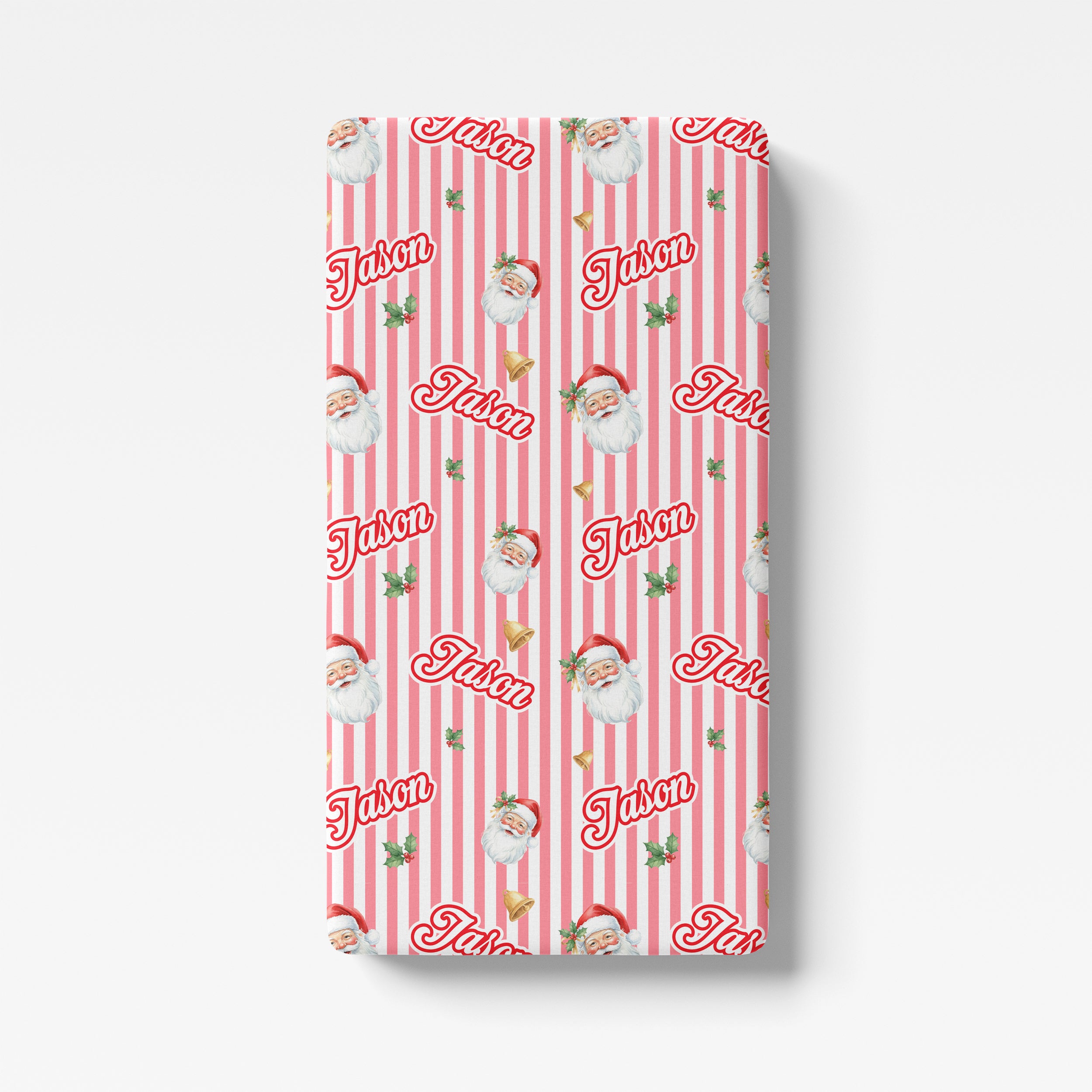 Personalized Crib Sheet in Santa Baby