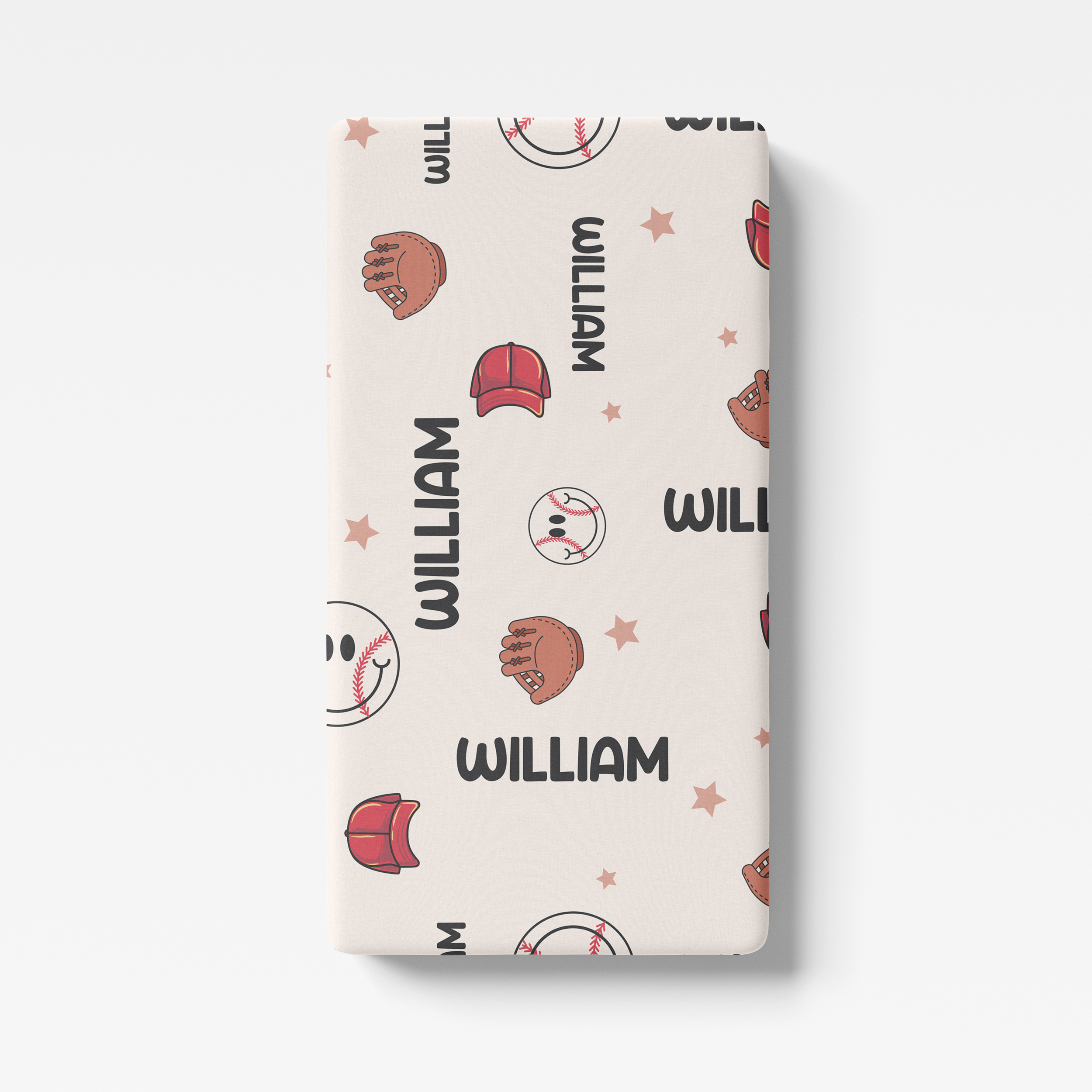 Personalized Crib Sheet in Baseball