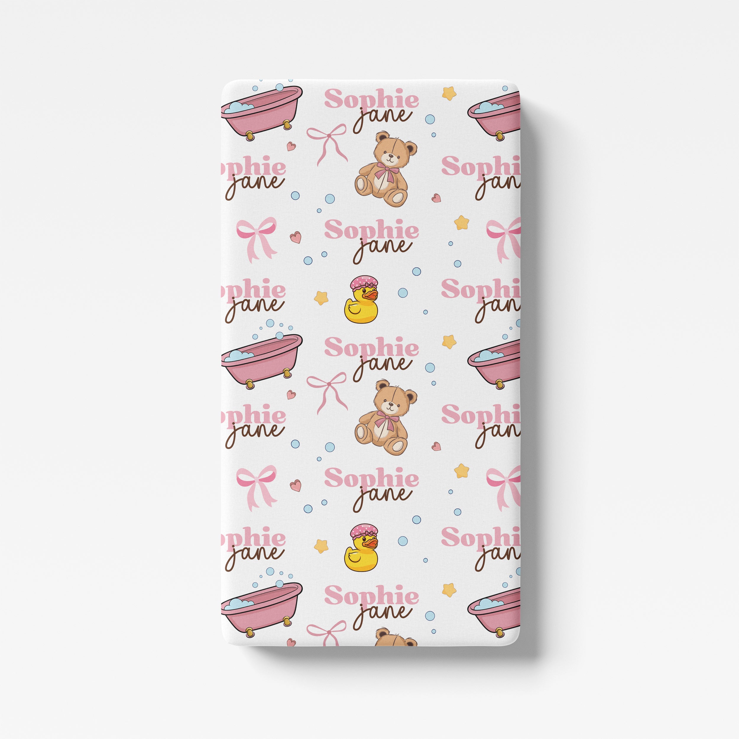 Personalized Crib Sheet in Bathtime Besties